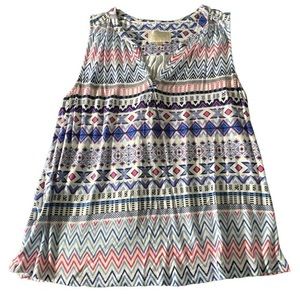 Skies Are Blue sleeveless geometric knit blouse